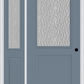 MMI 1/2 Lite 1 Panel 3'0" X 6'8" Textured/Privacy Fiberglass Smooth Exterior Prehung Door With 1 Half Lite Textured/Privacy Glass Sidelight 682