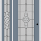 MMI FULL LITE 3'0" X 6'8" FIBERGLASS SMOOTH GRACE NICKEL OR GRACE PATINA EXTERIOR PREHUNG DOOR WITH 1 FULL LITE GRACE NICKEL/PATINA DECORATIVE GLASS SIDELIGHT 686