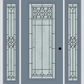 MMI Full Lite 6'8" Fiberglass Smooth Selwyn Patina Exterior Prehung Door With 2 Full Lite Selwyn Patina Decorative Glass Sidelights 686