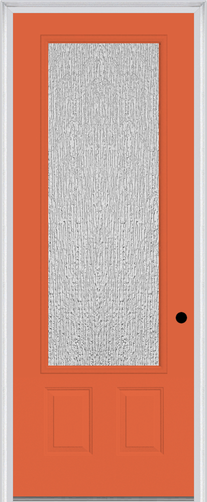 MMI 3/4 Lite 2 Panel 3'0" X 8'0" Fiberglass Smooth Textured/Privacy Glass Finger Jointed Primed Exterior Prehung Door 759