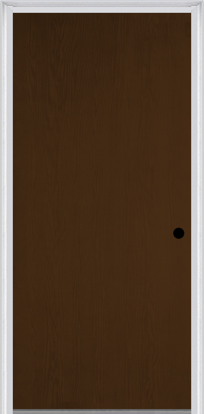MMI Flush 6'8" Fiberglass Oak Finger Jointed Primed Exterior Prehung Door 1