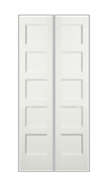 REEB Twin/Double 6'8 X 1-3/8 Or 1-3/4 5 Panel Equal Primed Flat Shaker Sticking Interior Prehung Door PR8755