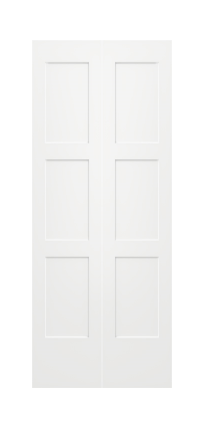 JELDWEN Twin/Double Molded Birkdale 6'8 X 1-3/8 Craftsman Sticking 3 Flat Panel Smooth Surface Hollow/Solid Interior Prehung Door