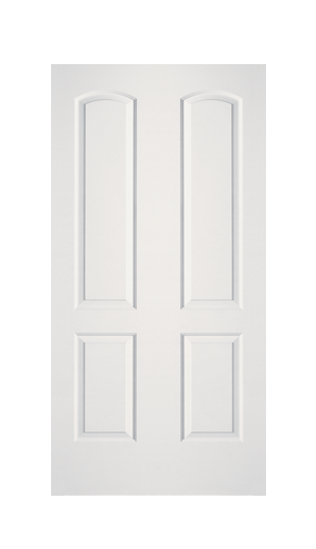 JELDWEN Twin/Double Molded Caiman 6'8 X 1-3/8 Cove And Bead Sticking 2 Panel Arch Top Smooth Surface Hollow/Solid Interior Prehung Door