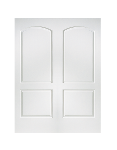 JELDWEN Twin/Double Molded Caiman 6'8 X 1-3/8 Cove And Bead Sticking 2 Panel Arch Top Smooth Surface Hollow/Solid Interior Prehung Door