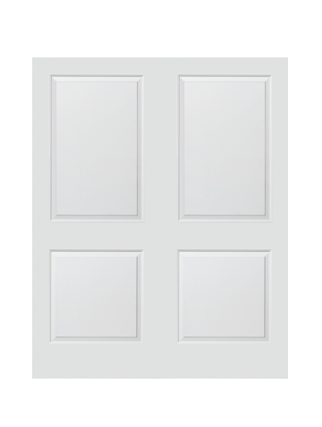 JELDWEN Twin/Double Molded Carrara 6'8 X 1-3/8 Cove And Bead Sticking 2 Panel Smooth Surface Hollow/Solid Interior Prehung Door
