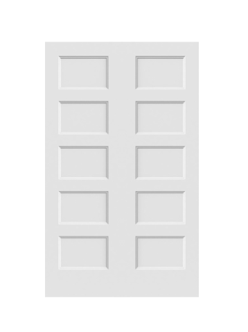 JELDWEN Twin/Double Molded Conmore 6'8 X 1-3/8 Stepped Sticking 5 Flat Panel Smooth Surface Hollow/Solid Interior Prehung Door