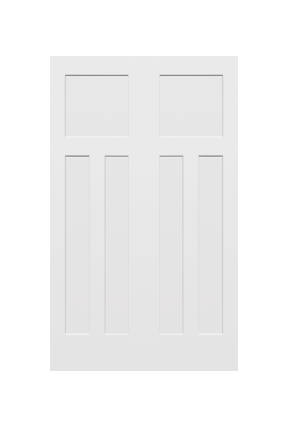 JELDWEN Twin/Double Molded Craftsman 6'8 X 1-3/8 Craftsman Sticking 3 Flat Panel Smooth Surface Hollow/Solid Interior Prehung Door