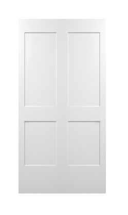 JELDWEN Twin/Double Molded Monroe 6'8 X 1-3/8 Craftsman Sticking 2 Flat Panel Smooth Surface Hollow/Solid Interior Prehung Door