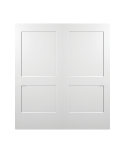 JELDWEN Twin/Double Molded Monroe 6'8 X 1-3/8 Craftsman Sticking 2 Flat Panel Smooth Surface Hollow/Solid Interior Prehung Door