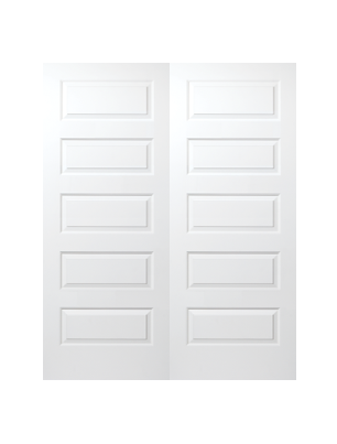JELDWEN TWIN/DOUBLE MOLDED ROCKPORT 6'8 X 1-3/8 COVE AND BEAD STICKING 5 PANEL SMOOTH SURFACE HOLLOW/SOLID INTERIOR PREHUNG DOOR