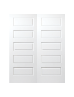 JELDWEN Twin/Double Molded Rockport 6'8 X 1-3/8 Cove And Bead Sticking 5 Panel Smooth Surface Hollow/Solid Interior Prehung Door