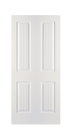 JELDWEN Twin/Double Molded Santa Fe 6'8 X 1-3/8 Ovolo Sticking 2 Panel Arch Top Planked Smooth Surface Hollow/Solid Interior Prehung Door