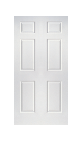 JELDWEN Twin/Double Molded Smooth Colonist 6'8 X 1-3/8 Cove And Bead Sticking 6 Panel Smooth Surface Hollow/Solid Interior Prehung Door