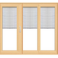PELLA 90" X 95.5" Lifestyle Series Contemporary 3 Panel OXO Hinged Glass With Manual Blinds/Shades Advanced Low-E Insulating Tempered Argon Fill Glass Assembled Sliding/Gliding Patio Door Screen Option