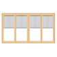PELLA 188.125" X 79.5" Lifestyle Series Contemporary 4 Panel OXXO Hinged Glass With Manual Blinds/Shades Advanced Low-E Insulating Tempered Argon Fill Glass Assembled Sliding/Gliding Patio Door Screen Option