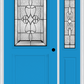 MMI 1/2 Lite 1 Panel 6'8" Fiberglass Smooth Jamestown Patina Exterior Prehung Door With 1 Half Lite Jamestown Patina Decorative Glass Sidelight 682