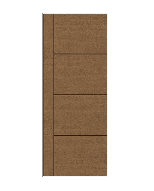 THERMATRU 6'8" Or 8'0" Classic Craft Walnut Flush Exterior Prehung Door CCW904L/CCW904R/CCW8904L/CCW8904R