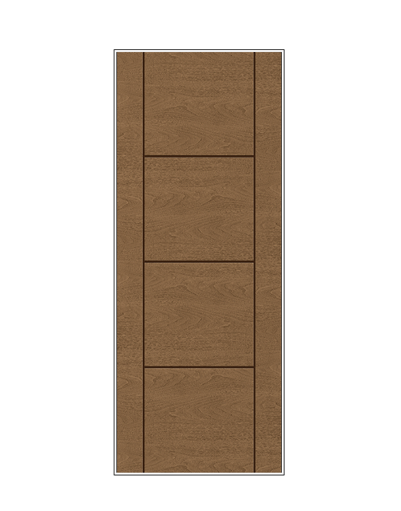 THERMATRU 6'8" Or 8'0" Classic Craft Walnut Flush Exterior Prehung Door CCW903/CCW8903