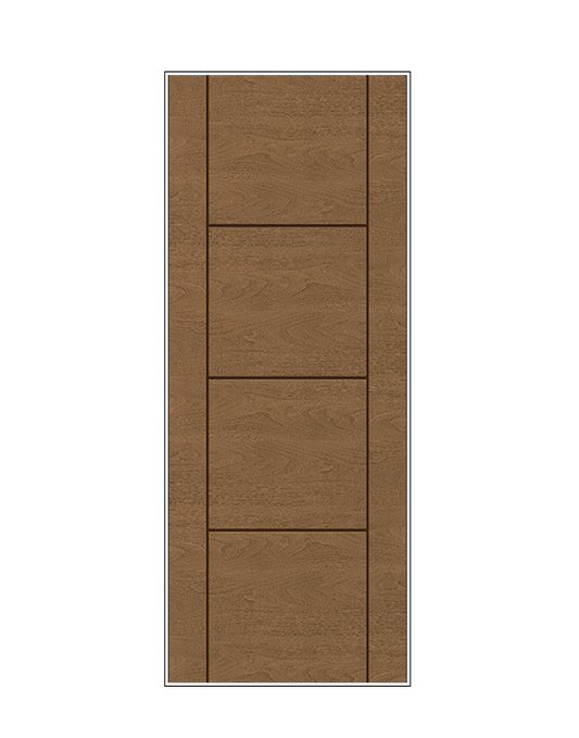 THERMATRU 6'8" Or 8'0" Classic Craft Walnut Flush Exterior Prehung DoorCCW903/CCW8903