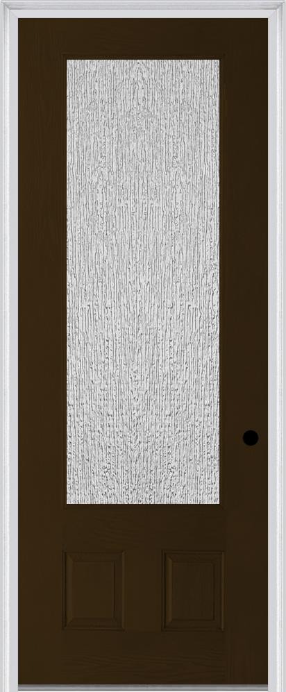 MMI 3/4 Lite 2 Panel 3'0" X 8'0" Fiberglass Oak Textured/Privacy Glass Finger Jointed Primed Exterior Prehung Door