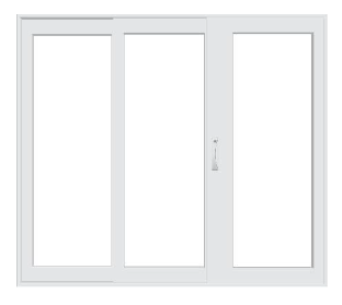 PELLA Lifestyle Series Contemporary 3 Panel OXO 90" X 81.5" Advanced Low-E Insulating Tempered Argon Fill Glass Assembled Sliding/Gliding Patio Door Grilles/Screen Options