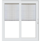 PELLA 83.25" X 81.5" LIFESTYLE SERIES CONTEMPORARY 2 PANEL HINGED GLASS WITH MANUAL BLINDS/SHADES ADVANCED LOW-E INSULATING TEMPERED ARGON FILL GLASS ASSEMBLED SLIDING/GLIDING PATIO DOOR SCREEN OPTION