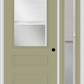 MMI 1/2 Lite Horizontal 2 Panel Raise/Lower Blinds 3'0" X 6'8" Fiberglass Smooth Clear Glass Exterior Prehung Door With 1 Full Lite Raise/Lower Blinds Clear Glass Sidelight 631 RLB 690 RLB