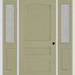 MMI 3 Panel 3'0" X 6'8" Fiberglass Smooth Exterior Prehung Door With 2 Half Lite Clear Or Privacy/Textured Glass Sidelights 31