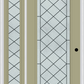 MMI Full Lite 6'8" Fiberglass Smooth Harris Patina Exterior Prehung Door With 1 Full Lite Harris Patina Decorative Glass Sidelight 686