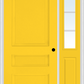 MMI 3 Panel 3'0" X 6'8" Fiberglass Smooth Exterior Prehung Door With 1 Half Lite SDL Grilles Glass Sidelight 31