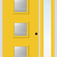 MMI 3 Lite Square 3'0" X 6'8" Fiberglass Smooth Clear Or Frosted Glass Exterior Prehung Door With 1 Craftsman Full Lite Low-E Sidelight 840Q3