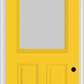 MMI 1/2 Lite 2 Panel 3'0" X 8'0" Fiberglass Smooth Textured/Privacy Glass Finger Jointed Primed Exterior Prehung Door 906